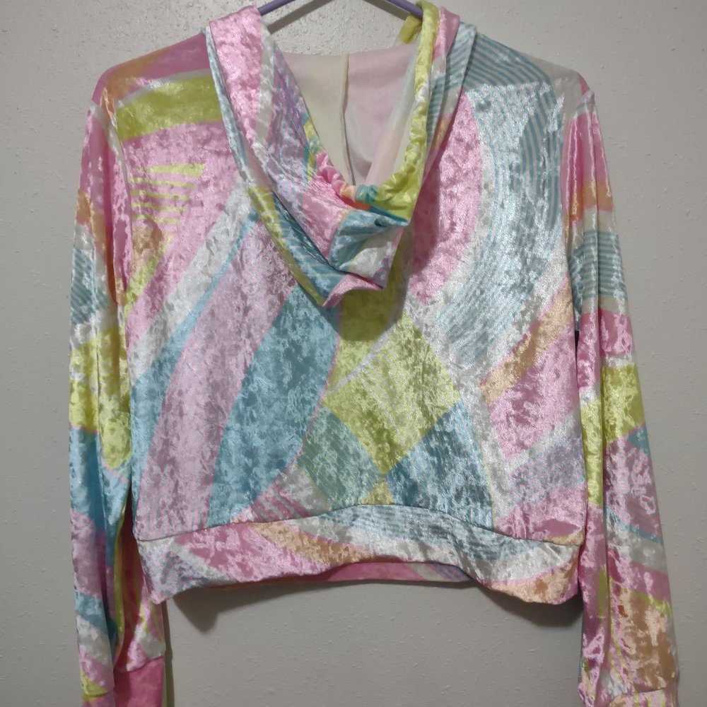 Nylon Apparel Crushed velvet neon hoodie